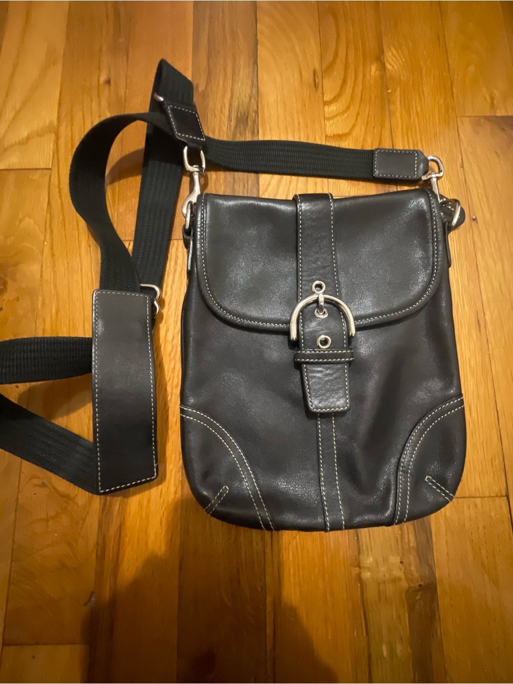 $159 Coach Messenger Leather Crossbody Bag Embroidered Y2K Vintage